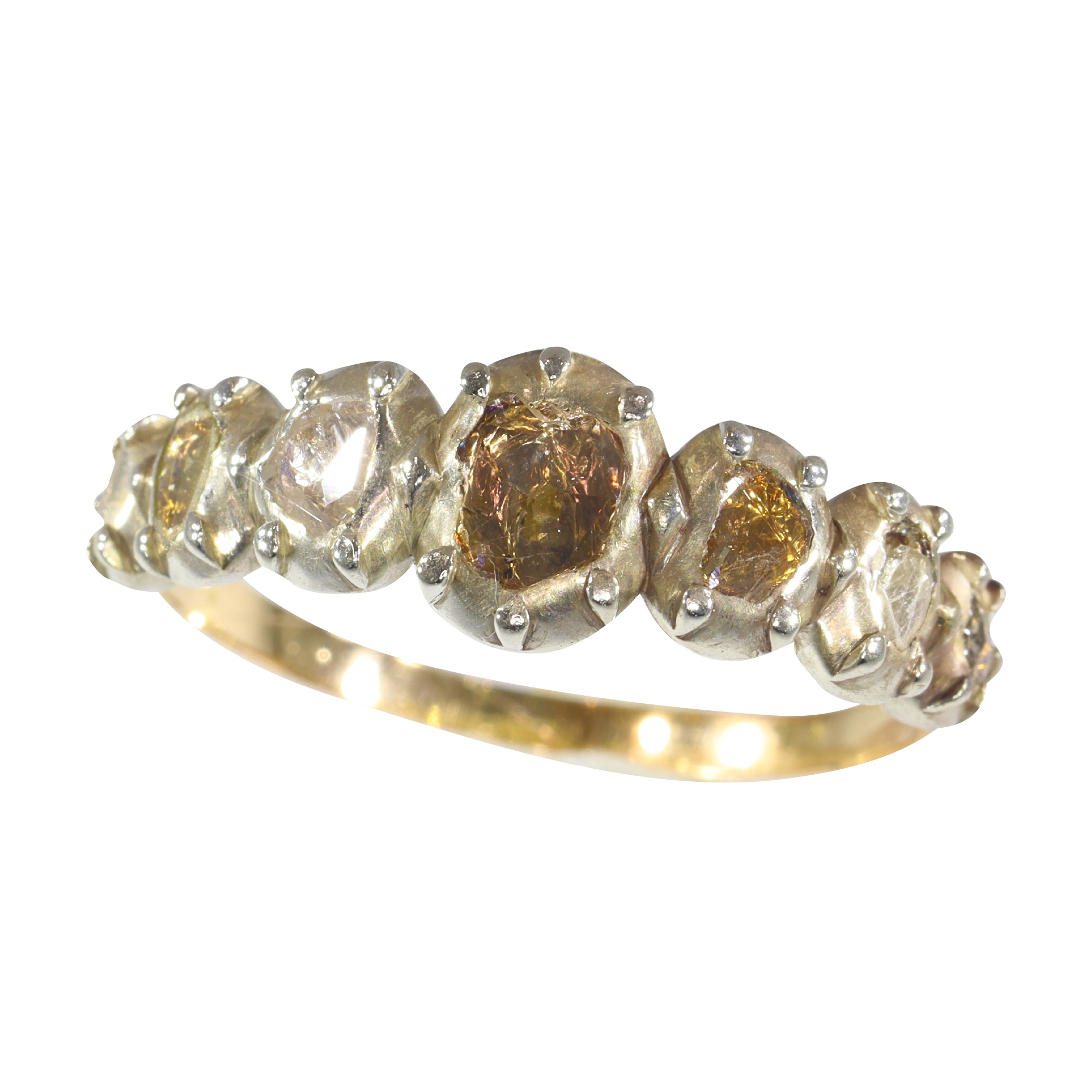 Antique diamond inline ring